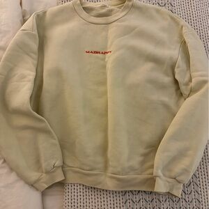 Madhappy Cream Sweatshirt with Red Logo